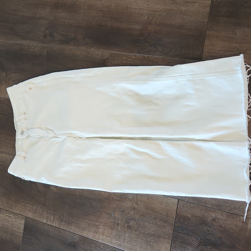Asra Maxi Skirt Ecru White Sz 24 FLAW